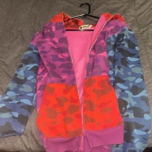 COPY - XXL WG red/blue/purple bape hoodie. Fits Large-XL